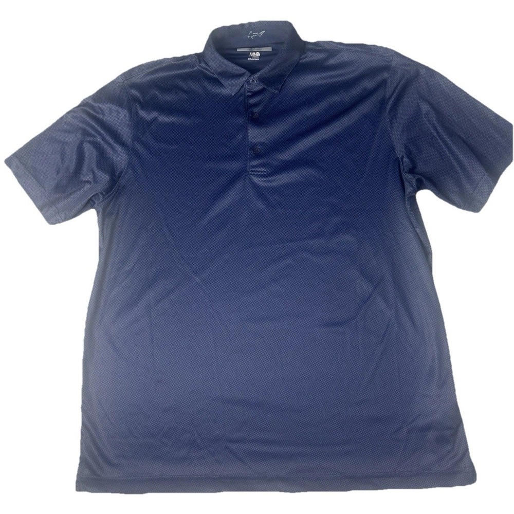 Greg Norman ML75 Play Dry Golf Polo Shirt Mens Large Navy Blue Short Sleeve(411)